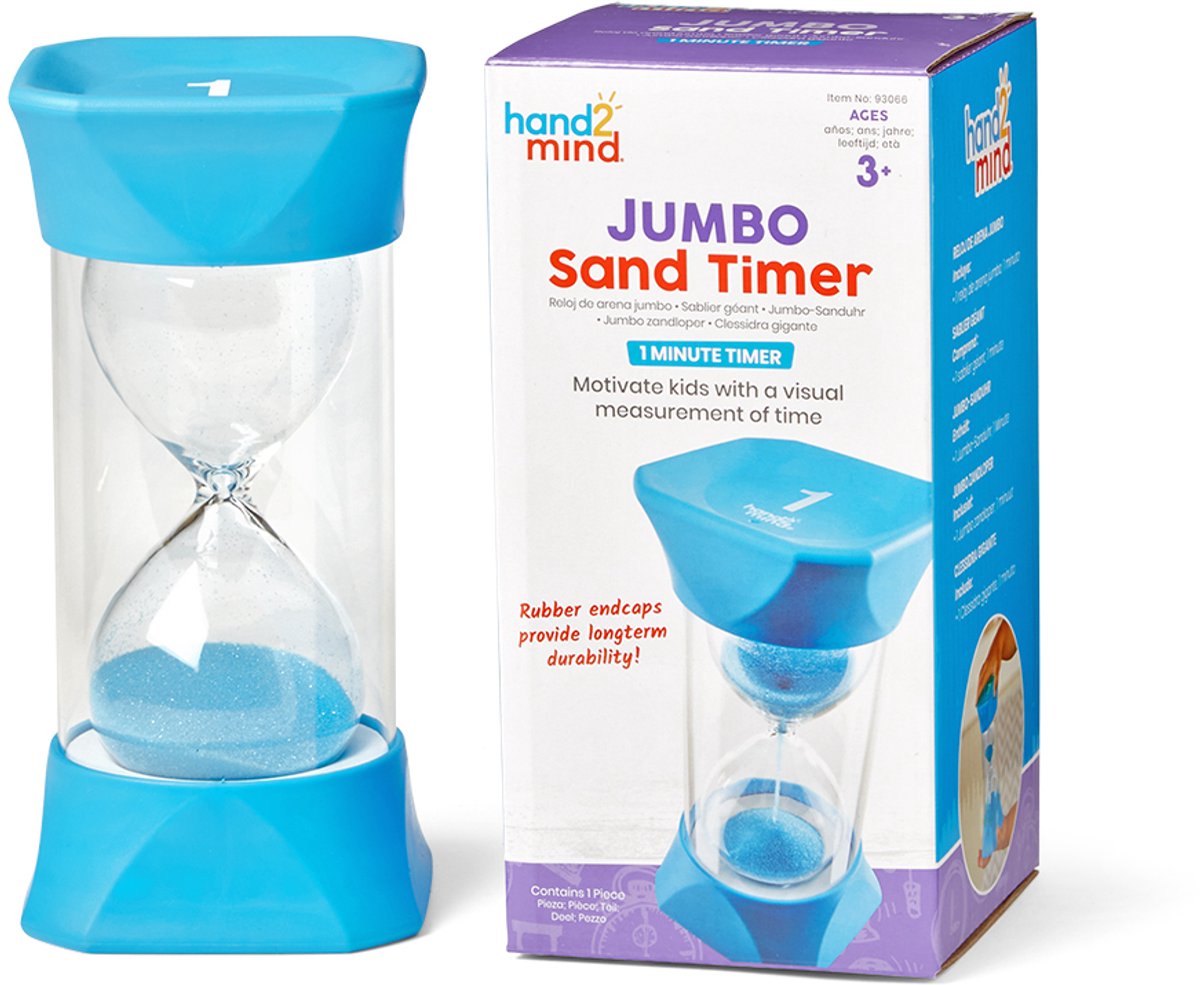 Lernressourcen Sanduhr-Spielzeug – Jumbo-Sanduhr 1 Minute blau. - 3+