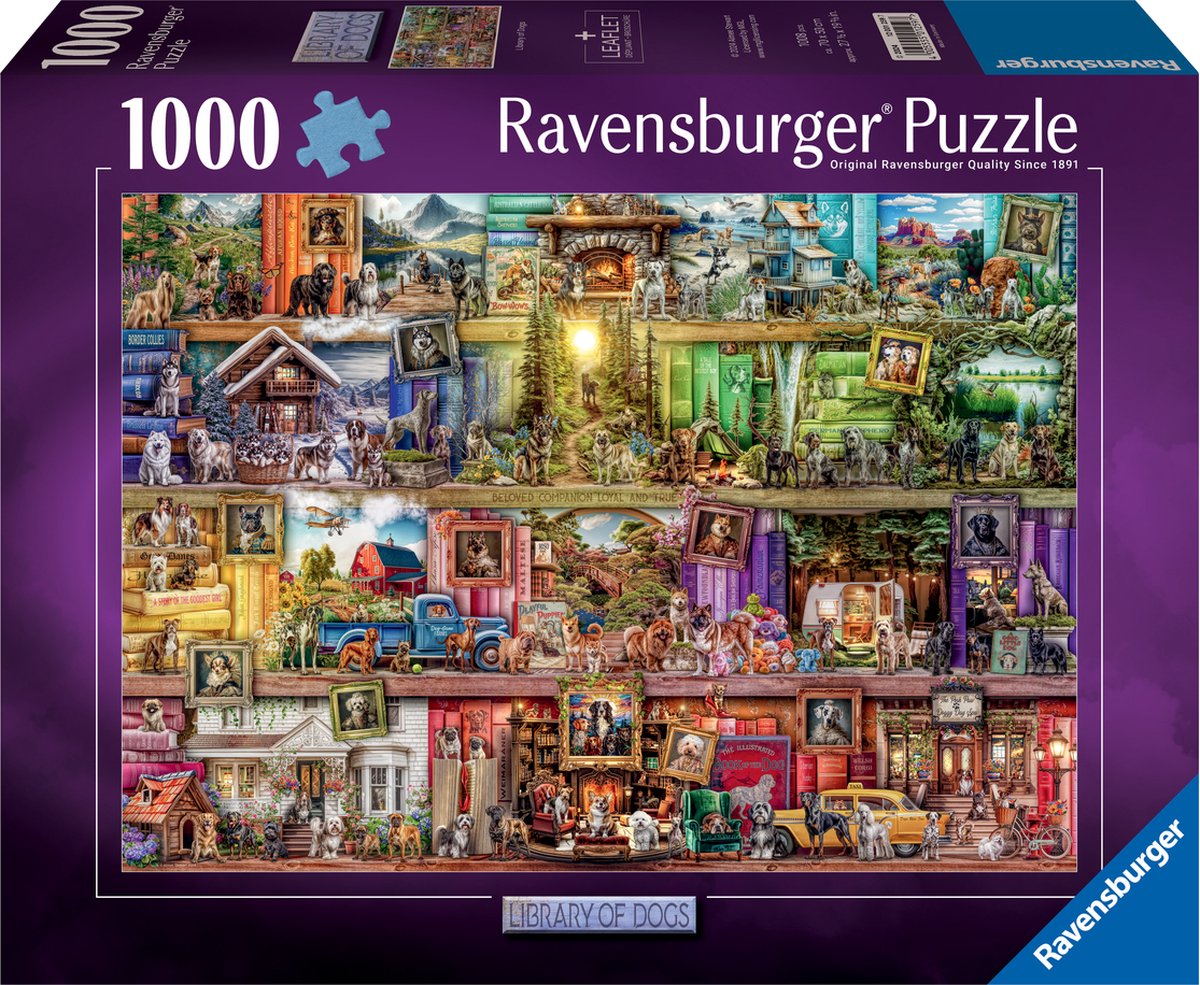 Ravensburger Puzzle Die Bibliothek der Hunde 1000 Stücke