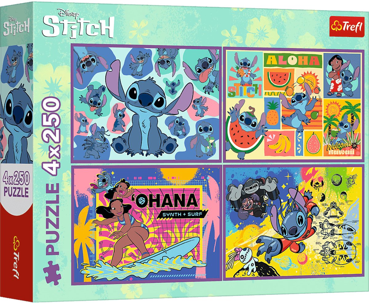 Trefl Puzzle Disney Lilo Stitch – 4x250 Teile – FSC-Mix.