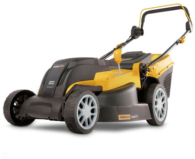 Powerplus Elektro-Rasenmäher POWXG6281 – 2000 W, 420 mm ø Rasenmäher mit Grasfangkorb, Mulch und Heckauswurf