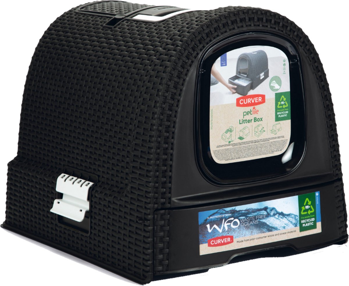 Curver Katzentoilette mit Schublade – 51,5 x 38,5 x 40 cm – Anthrazit