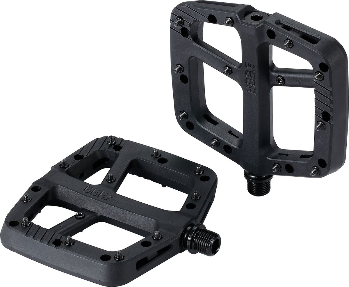 BBB Cycling Decoder MTB-Pedale – Fahrradpedale für Mountainbike – Verbund-Plattformpedal mit starkem Griff und verstellbaren Stiften – Fahrradpedale – mattschwarz – BPD-37