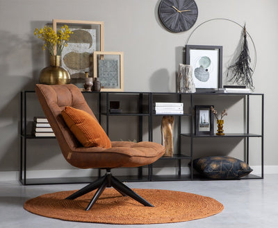 Woood Jouke Drehsessel - Kunstleder - Cognac - 97x70x85