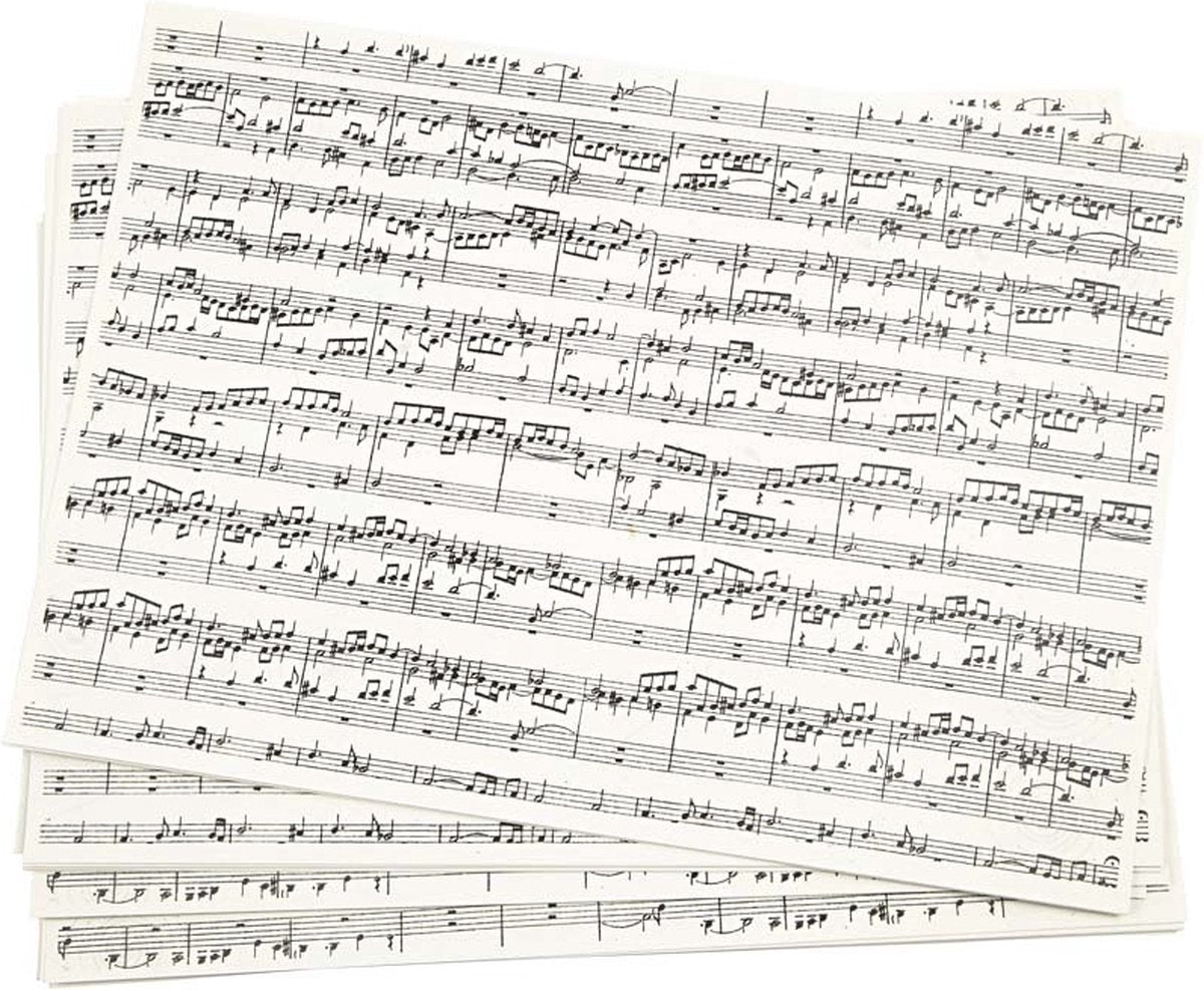 Creativ Company Kraftpapier mit Aufdruck, Musiknoten, A4, Blatt 210 x 297 mm, 100 g, 10 Blatt 1 Karton