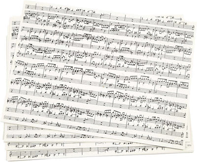 Creativ Company Kraftpapier mit Aufdruck, Musiknoten, A4, Blatt 210 x 297 mm, 100 g, 10 Blatt 1 Karton