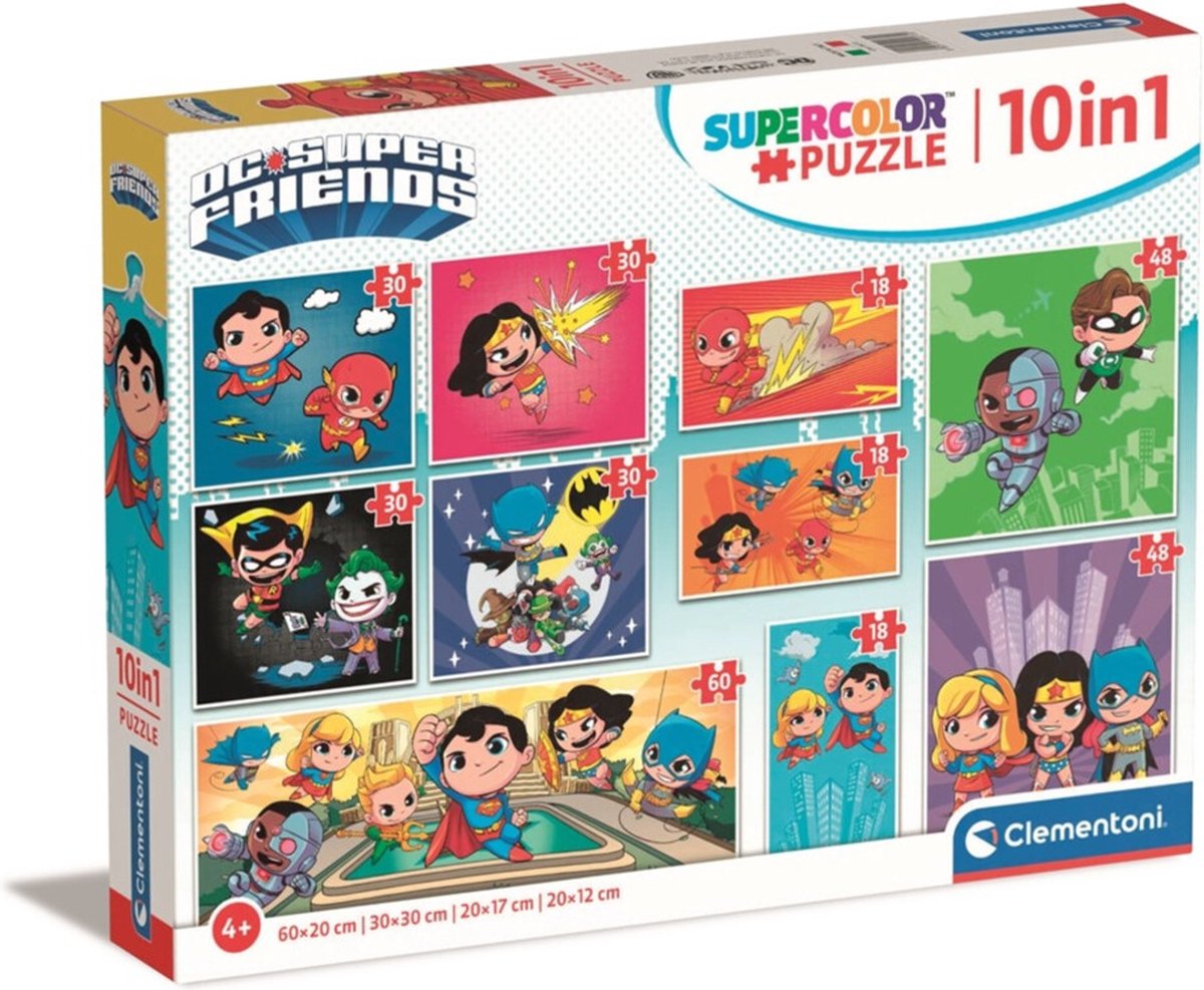 Clementoni Jigsaw Puzzle Super Color 10in1 DC Comics