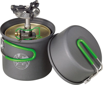 Optimus und Optimus Crux Lite + Terra Solo – Camping-Kochsystem – Edelstahl-Aluminium – Grau