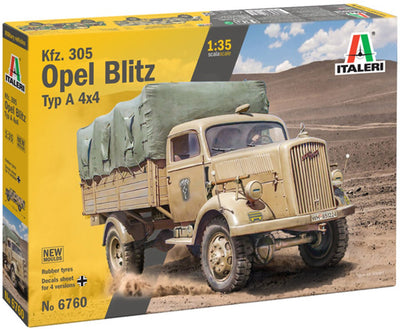 Italeri-Modellbausatzauto – 6760 kfz. 305 Opel Blitz Typ A 4x4 Wwii – Deutsches Militärfahrzeug aus Kunststoff – 1:35 – Modellbau