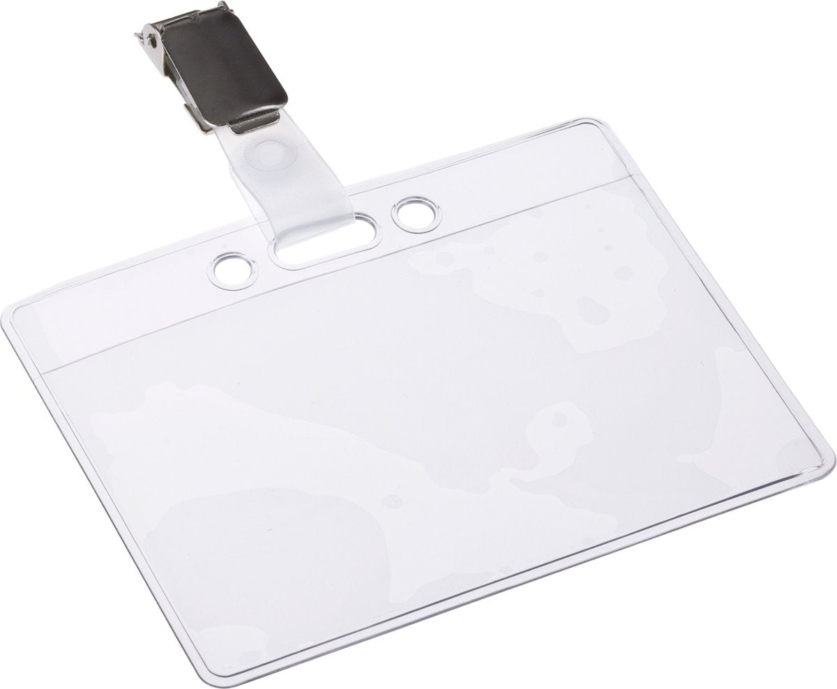 Europel Ausweishalterstreifen + Clip – 90 x 60 mm – transparent – offen – 24 Stück