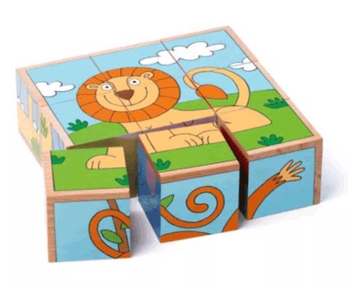 Woody Holzblockpuzzle Tiere – farbenfrohes Puzzle für Kinder.