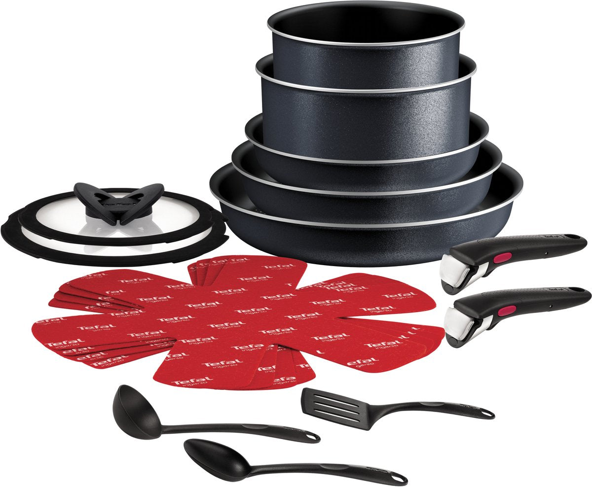 Tefal ingenio so light - Pfannenset - 16-teilig - Induktion - stapelbar - abnehmbare Griffe - platzsparend
