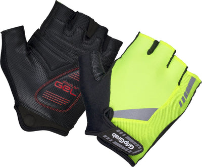 Gripgrab – Progel gepolsterte Kurzfinger-Sommer-Fahrradhandschuhe, Fahrradhandschuhe mit Polsterung – gelbe Hi-Vis – Unisex – Größe XS