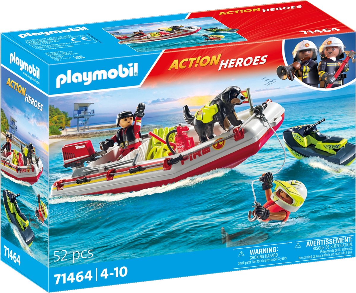 Playmobil Action Heroes Fire Brigade mit Waterscooter 71464