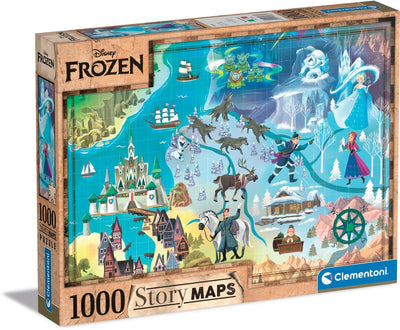 Clementoni World Map Puzzle Frozen, 1000st.
