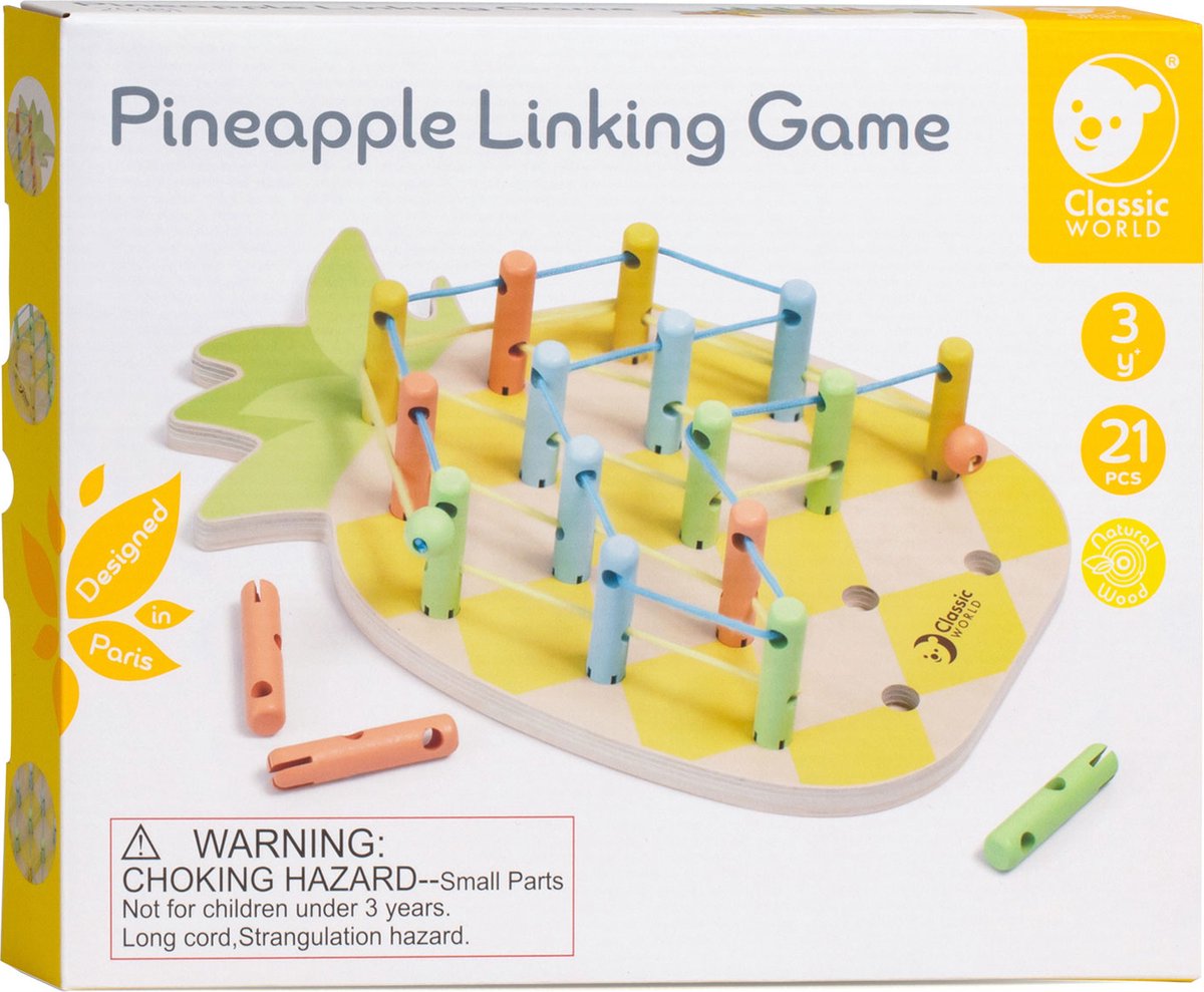 Klassiker World World Wooden Ananas Connecting Game, 21DLG.