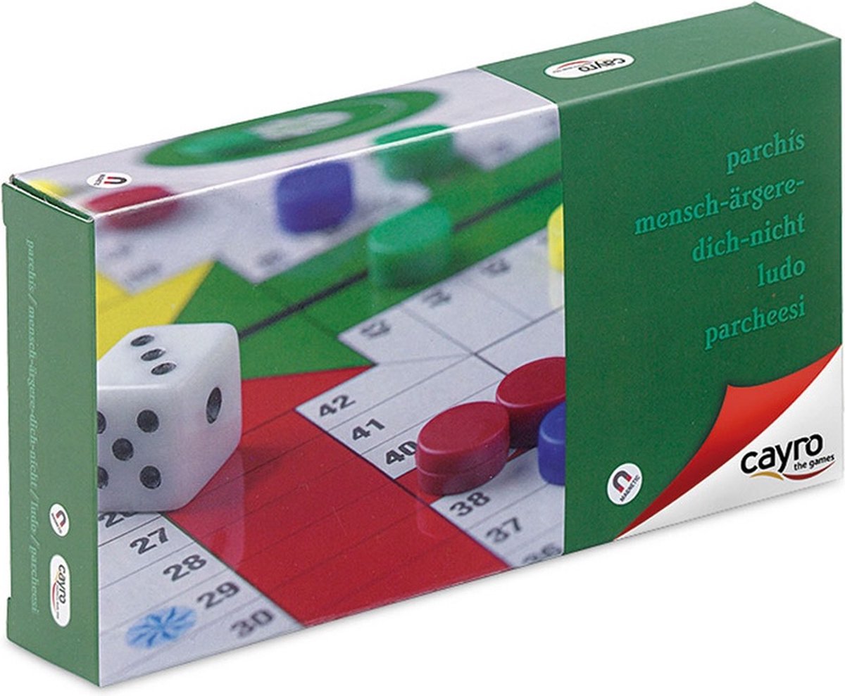 Geronimo-Spiele Cayro – magnetische Parcheesi klein – Reise-Edition – 2–4 Spieler – geeignet ab 6 Jahren