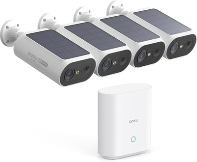 Aosu Solarcam P1 Se – 4 Sicherheitskameras mit 2K-Auflösung – Solarenergie – 2-Wege-Audio – KI