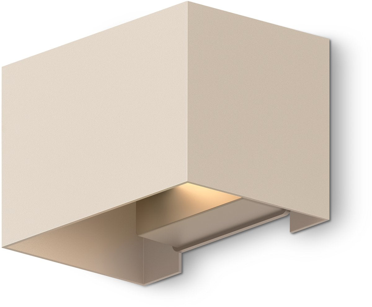 Calex Venezia Wandleuchte – außen innen – warmweißes Up-Down-Licht – verstellbarer Lichtstrahl – wasserdicht – Sandfarbe