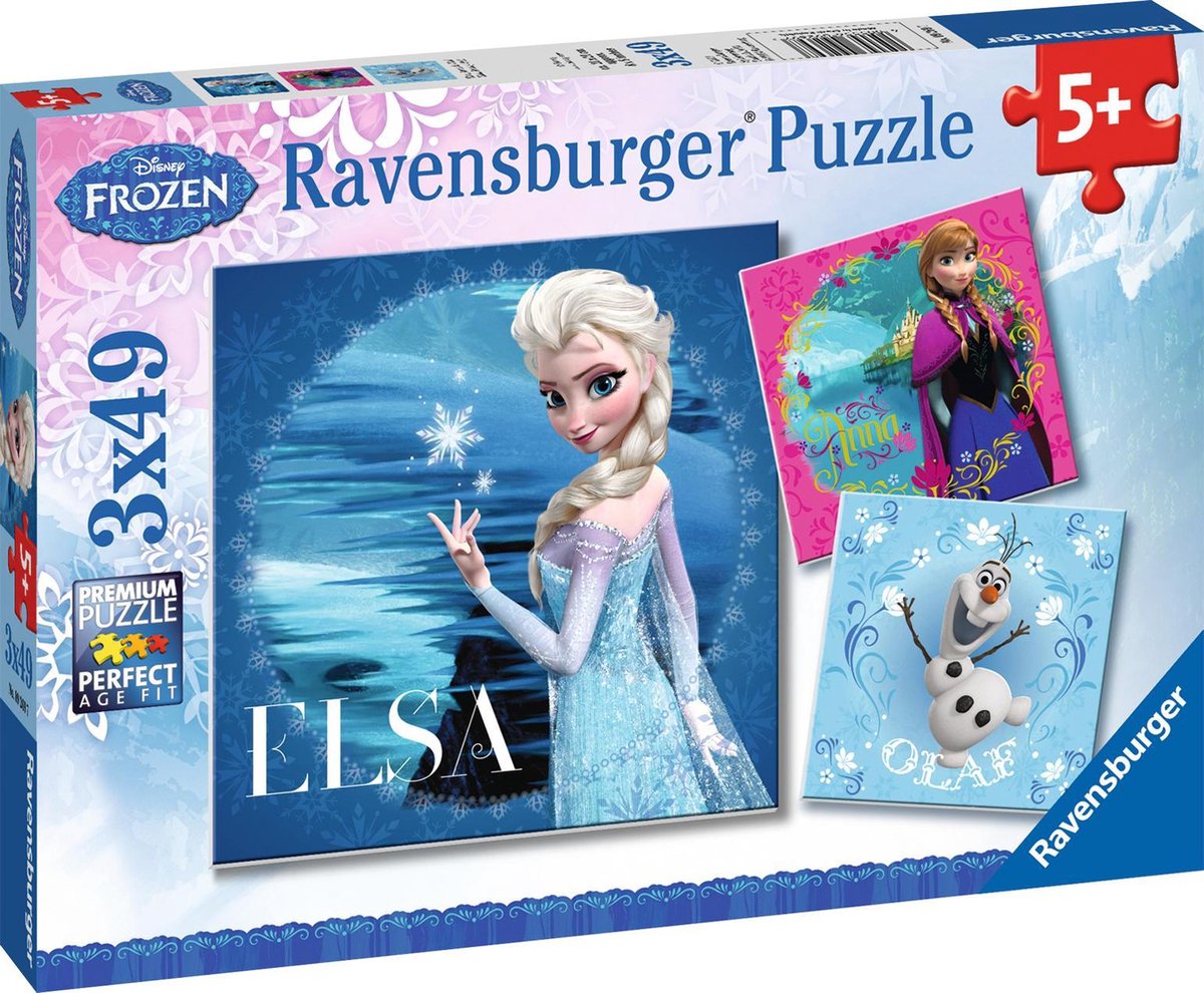 Ravensburger - Gefrorenes Puzzle: Elsa Anna Olaf 3x49st.