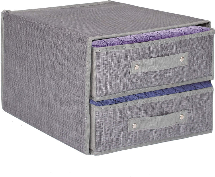 Springos Schrank-Organizer | Kleiderorganisator | Lagerung | 2 Schubladen | grau