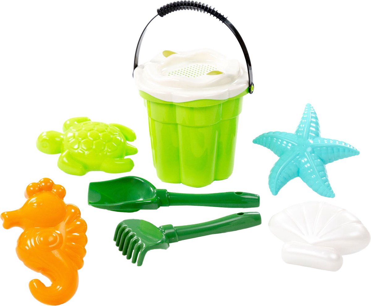 Cavallino Toys Cavallino Classic Bucket Set mit Sandformen grün, 9dlg.