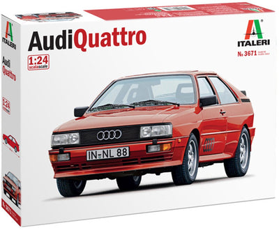 Italeri Modellbausatzauto – 3671 Audi quattro – rot – Auto aus Kunststoff – 1:24 – Modellbau