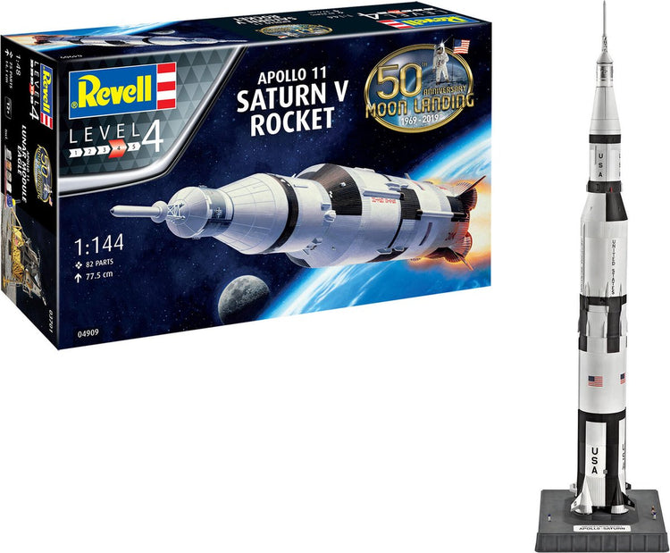 Revell Modellbausatz Militärfahrzeuge – 04909 Apollo Saturn V Kunststoff – 1:144 – Modellbau