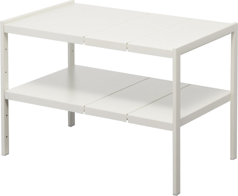 Yamazaki Küchenschrank-Organizer ausziehbar – 2 Ebenen – Turm – Weiß
