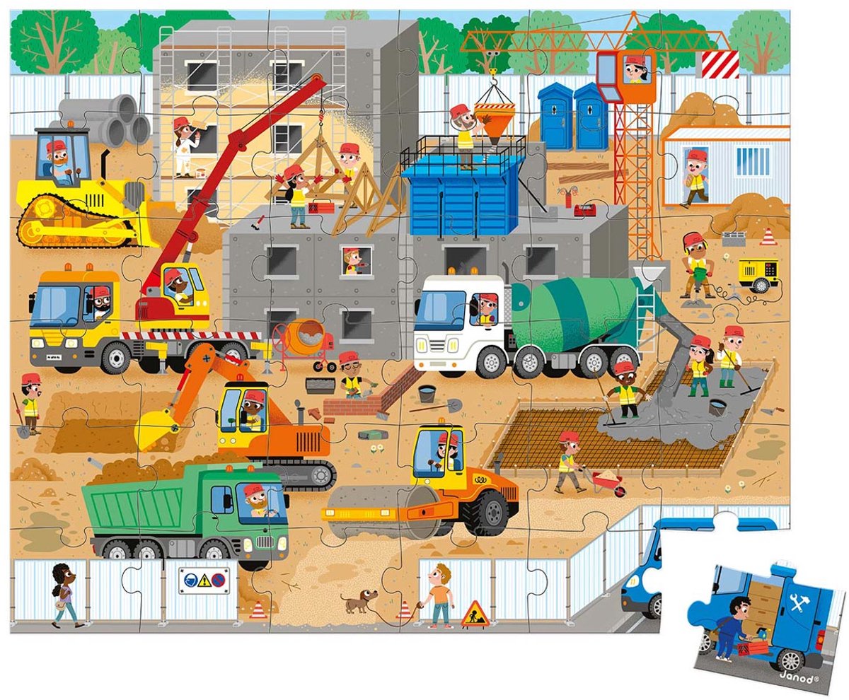 Janod - Puzzle - auf der Baustelle
