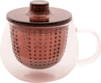 Point-Virgule-Teebecher mit Filter aus Borosilikatglas und Kunststoff-Aubergine, 300 ml