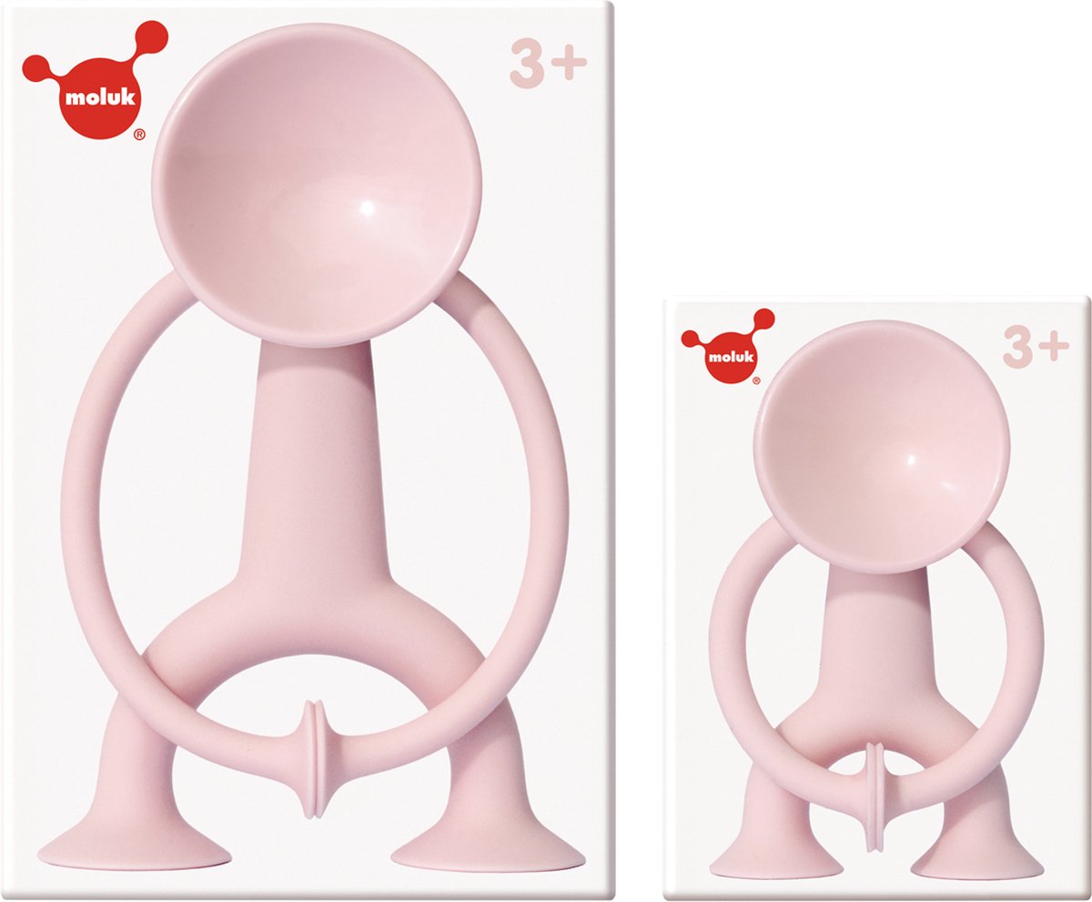 Moluk Boogi Actionfigur Junior – Pink – H7,5 cm – mit Saugnäpfen für jede glatte Oberfläche – 3 Jahre