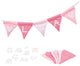 Goki Fabric Flag -Linie Machen Sie Pink mit 10 Flaggen und Alphabet -Zeichen