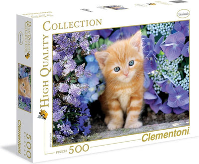 Clementoni Puzzle Cat mit Blumen, 500st.