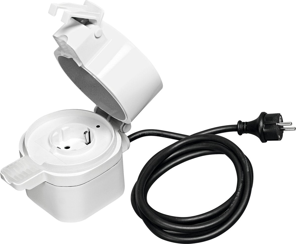 Ledvance smart+ zigbee smarte Außensteckdose für EU-Stecker und Stecker.