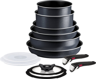 Tefal ingenio so light - Pfannenset - 12-teilig - Induktion - stapelbar - abnehmbare Griffe - platzsparend