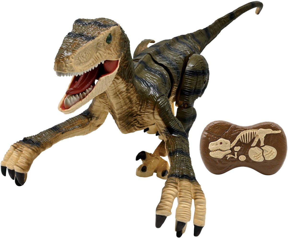 Lexibook RC Velociraptor-Dinosaurier auf Fernbedienung mit realistischen Soundeffekten