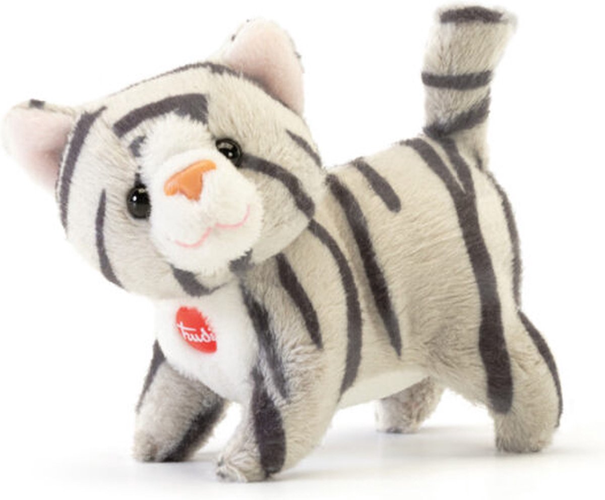 Trudi – Sweet Collection Kuscheltier Katze 9 cm – handgefertigt in Italien – weicher Plüsch – Kuscheltier für Jungen und Mädchen – grau – 5 x 8 x 9 cm, Größe xxs