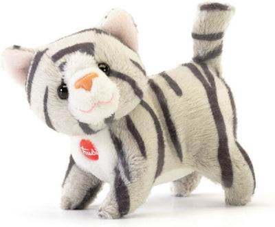 Trudi – Sweet Collection Kuscheltier Katze 9 cm – handgefertigt in Italien – weicher Plüsch – Kuscheltier für Jungen und Mädchen – grau – 5 x 8 x 9 cm, Größe xxs