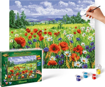Skipper Malen nach Zahlen – Blumenfeld-Hobbypaket für Naturliebhaber