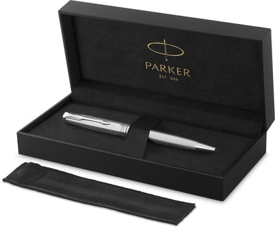 Parker Sonnet Ciselé Special Edition Kugelschreiber, Kappe, Schaft und Details mit Palladium-Finish, mittelgroß, schwarze Tinte