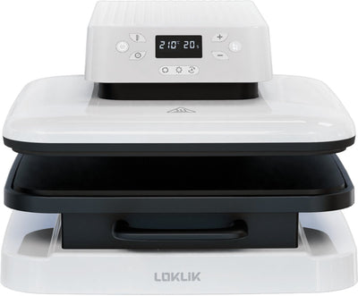 Loklik automatische Heißpresse – weiß – Maschine zum Personalisieren von T-Shirts, Pullovern, Decken, Handtüchern, Tragetaschen, Taschen und anderen Textilien – Heißpresse zur Sublimation mit Vinyl – automatisiert