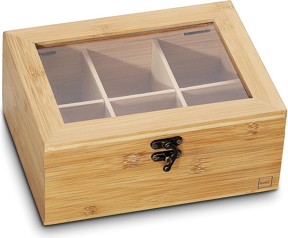 Kela Teebox, Bambus, 6 Fächer - | Nein