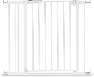 Hauck Clear Step Autoclose 2 Treppenschutzgitter mit 9 cm Verlängerung – 84 bis 89 cm – weiß
