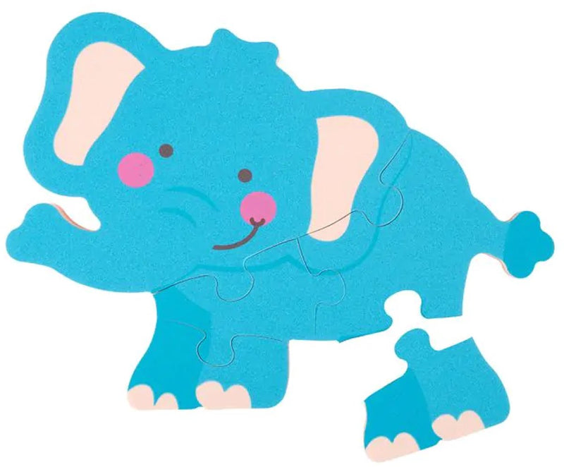Let's Play Let's Play Schaumstoffpuzzle 6 Teile - Schaumstoffpuzzle Tiere für Kinder - Schaumstoffpuzzle - 6 Puzzleteile - Giraffe, Elefant und Löwe - 1 zufällige Variante