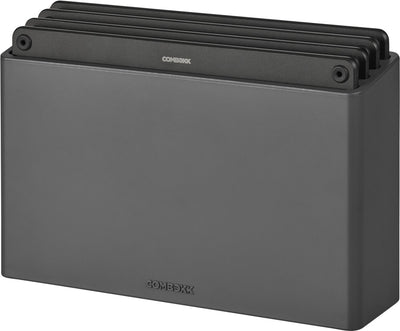 Combekk Schneidebrettset 4-teilig – 100 % recyceltes ABS- und FSC-Pressholz – frei von Mikroplastik – antibakteriell – spülmaschinenfest – schwarz – 20 x 30 cm