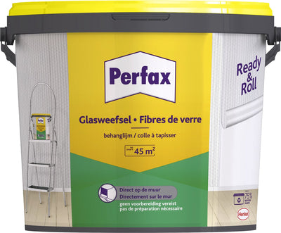 Perfax fertiger Rollenkleber für Glasgewebetapeten 9 kg | die ultimative Lösung für Glasfasertapeten | Glasfaserkleber mit einfacher Anwendung | transparenter Tapetenkleber für dauerhafte Haftung