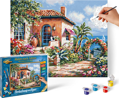 Skipper Malen nach Zahlen – Ferienhaus am Meer – Hobbypaket