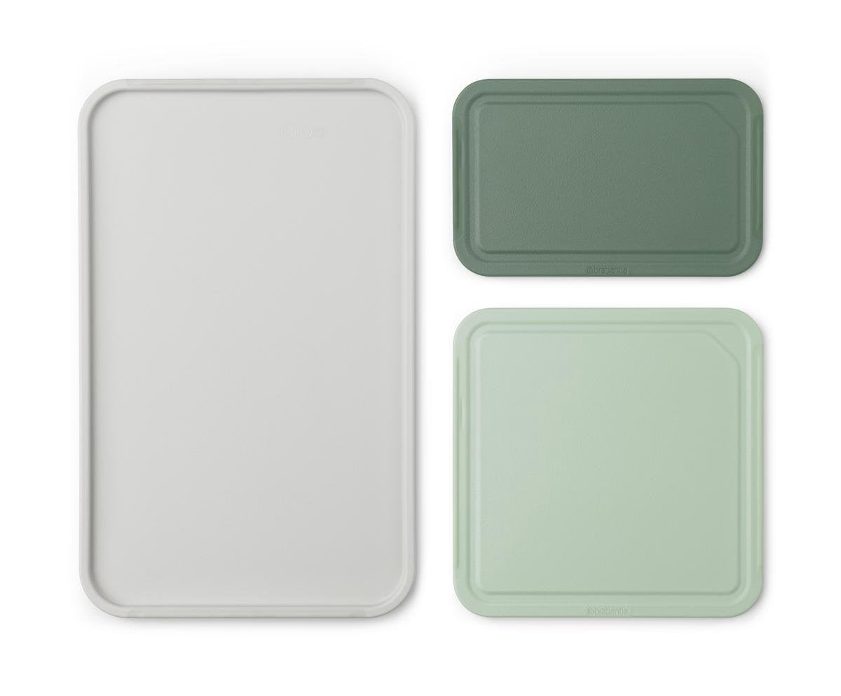 Brabantia Tasty+ Kunststoff-Schneidebretter – Schneidebrett-Set 3-teilig – Kunststoff – spülmaschinenfest – verschiedene Farben