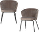 Woood Admit Esszimmerstühle – Samt – Khaki – 2er-Set