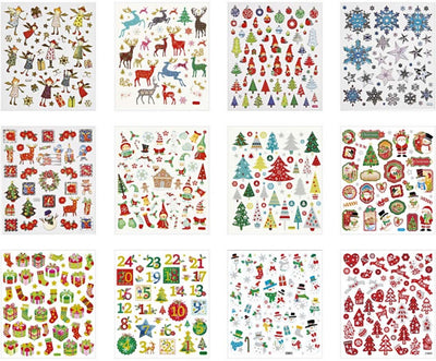 Aufkleberpaket Weihnachten, 12vel